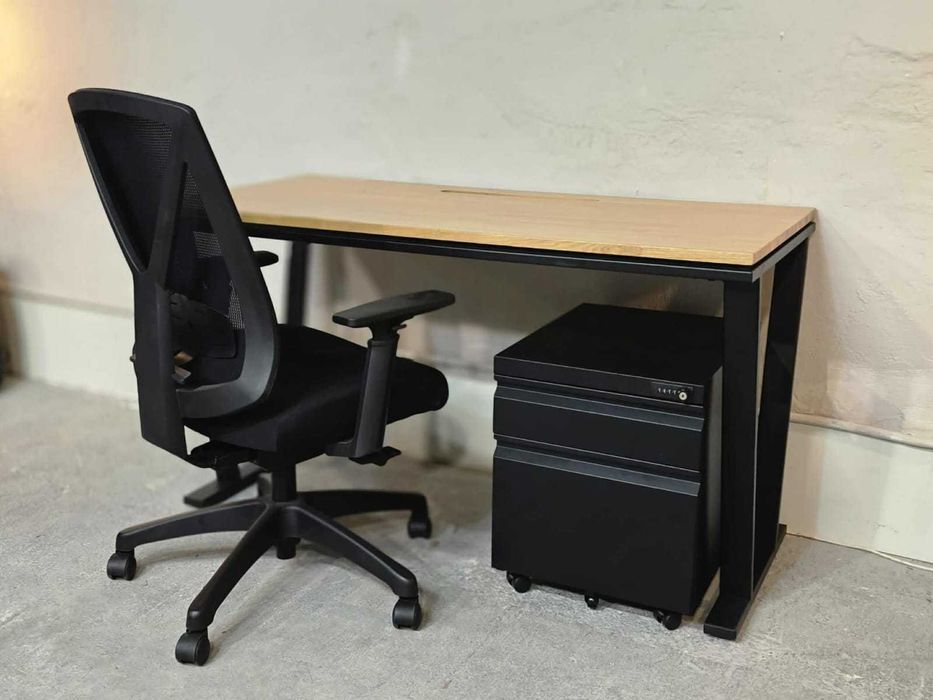 Zestaw 3w1 !Biurko LOFT ,krzesło ERGONOMICZNE, kontenerek na dokumenty