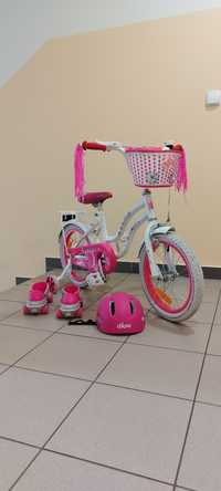 Sisi rower 16 cali rowerek dziecięcy plus kask i wrotki regulowane