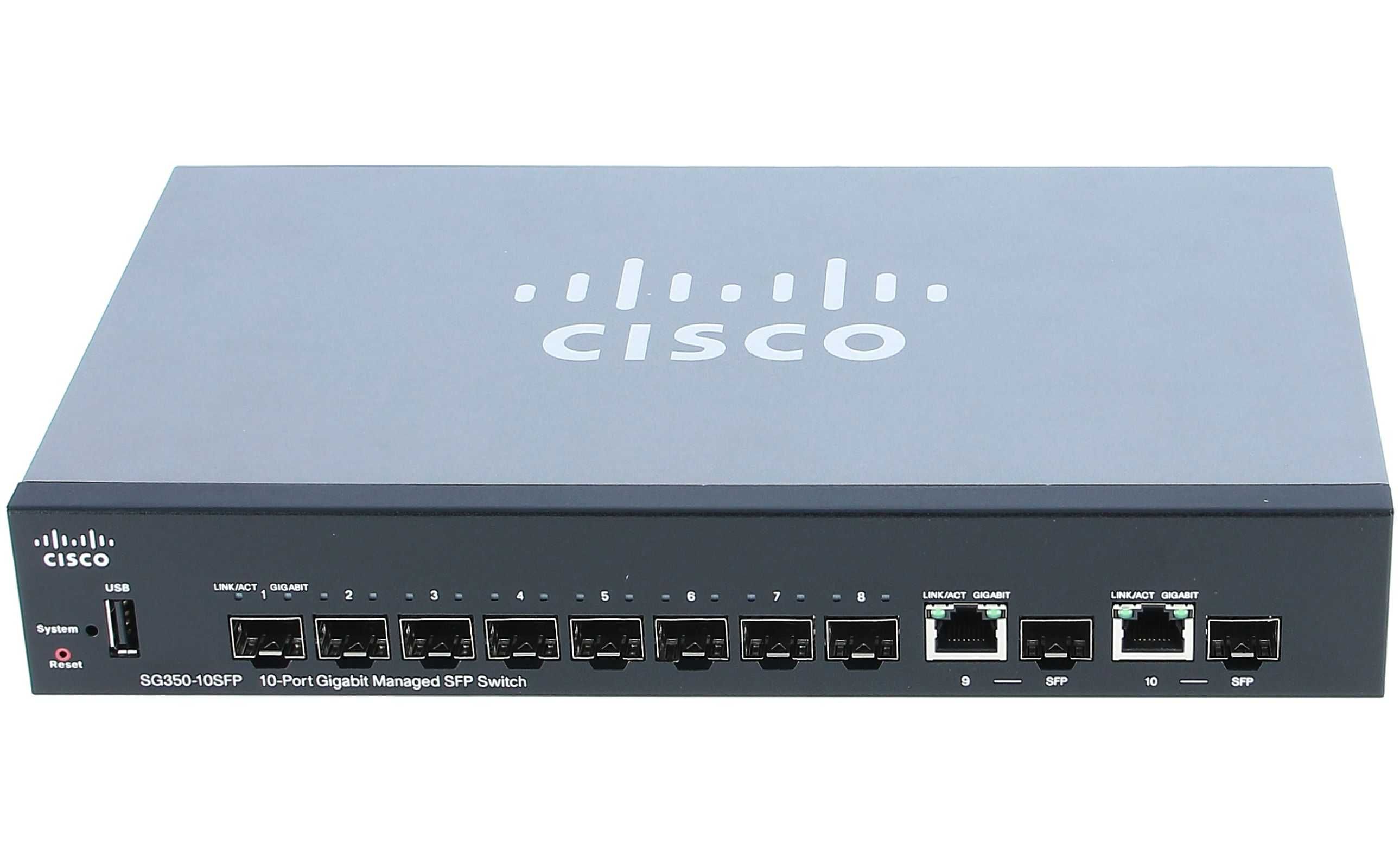 Комутатор Cisco - SG350-10SFP-K9-EU 10SFP Managed L2/L3 1U