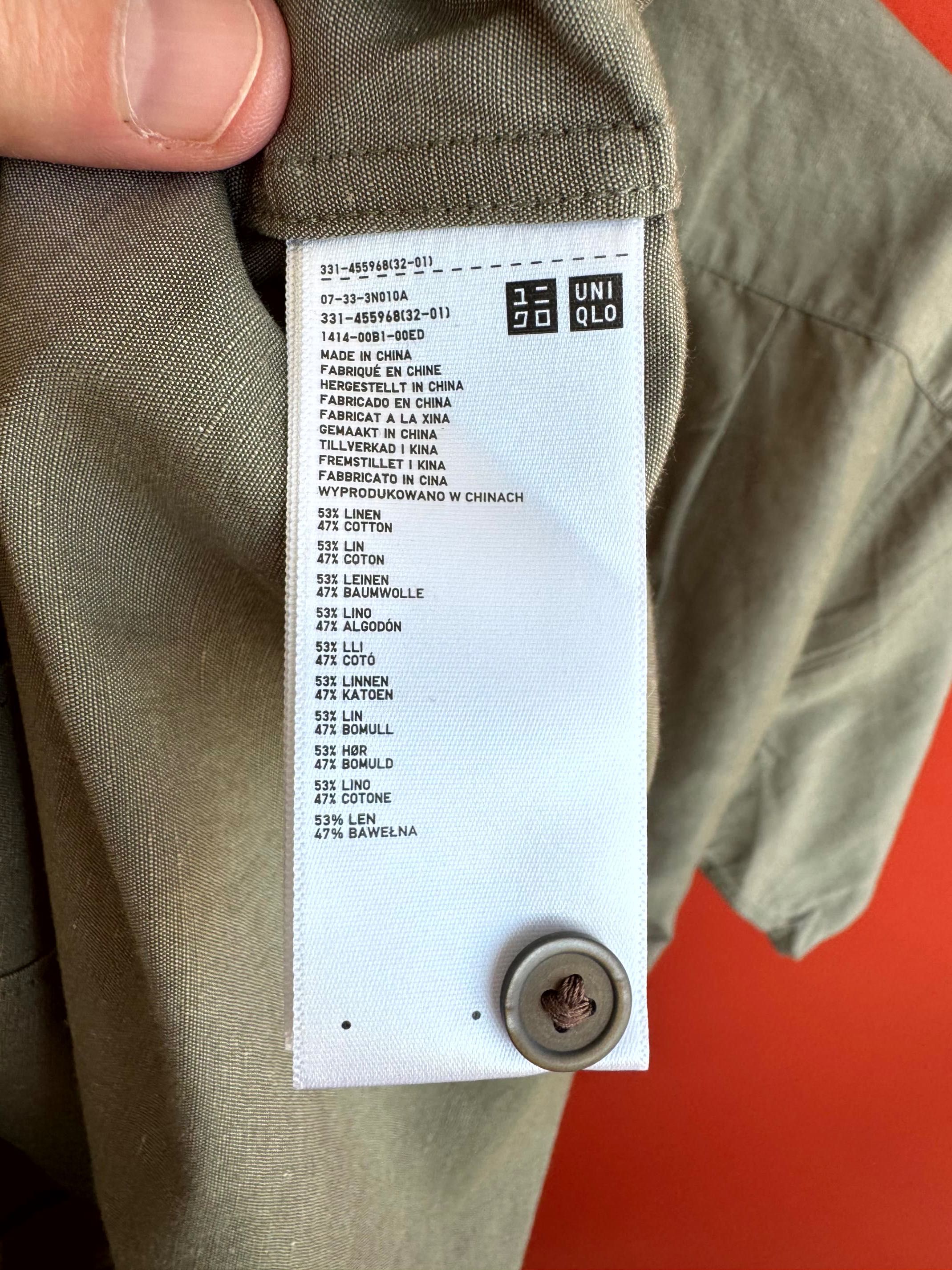 Uniqlo чоловіча літня сорочка рубашка з коротким рукавом розмір L