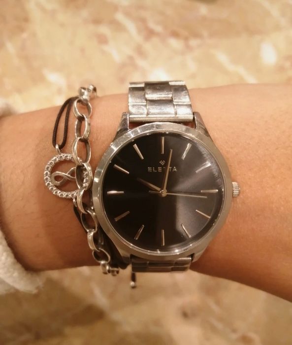 Relógio prateado Eletta