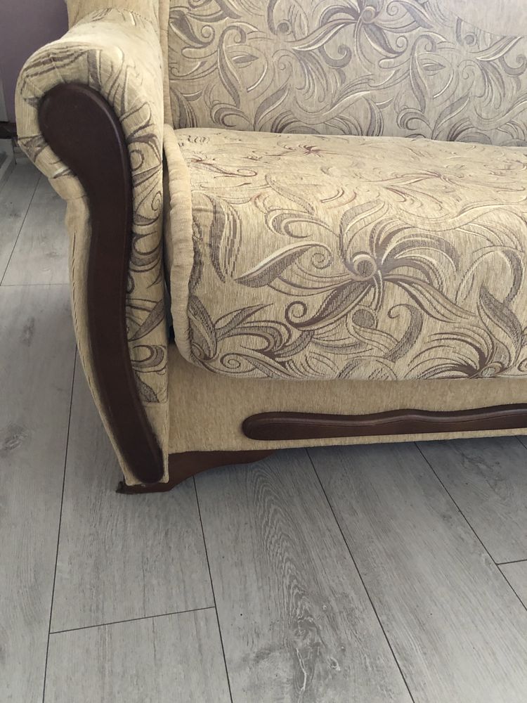 KOMPLET sofa wersalka i fotel ludwik