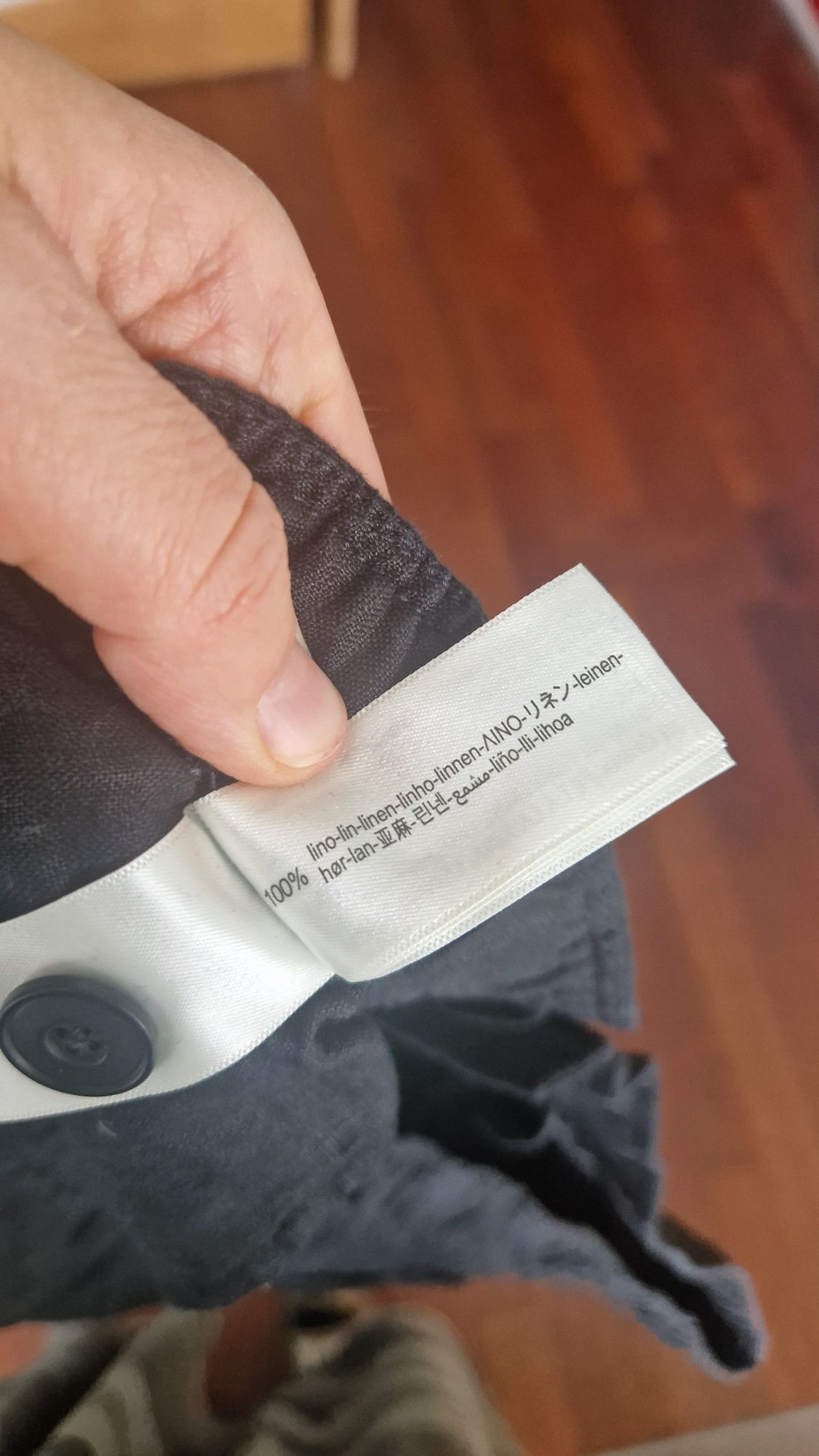 Zara lniane męskie spodnie XL