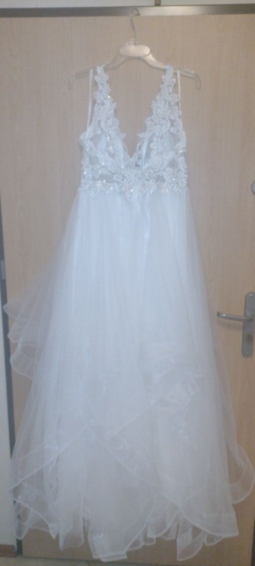 Nowa sukienka ślubna Biała rozmiar L Diana fashion