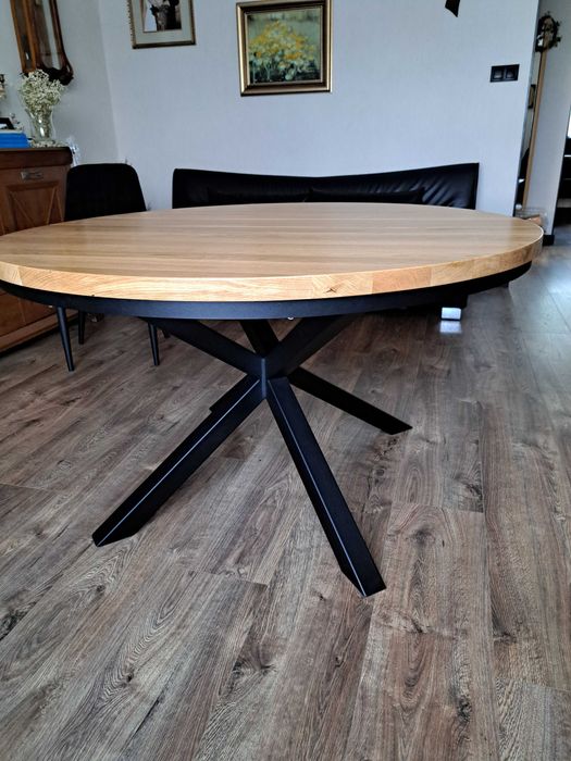 Stół Okrągły Dębowy Rozkładany