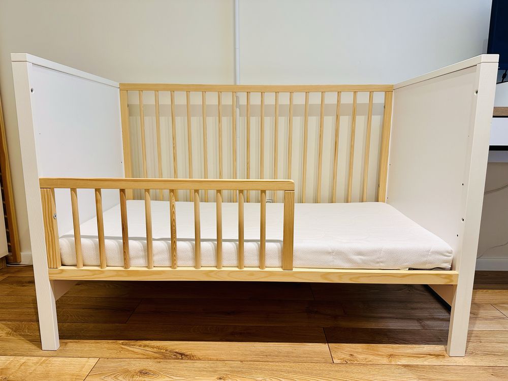 Łóżeczko Kinderkraft Mia + Materac IKEA Skönast 60x120 cm