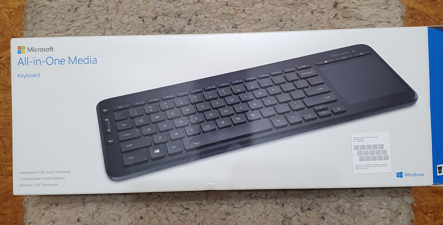 Bezprzewodowa Klawiatura membranowa Microsoft All-in-One Media Keybord