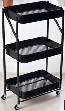 Етажерка 3 полиці, металева на колесах. Візок. Тележка. Стеллаж.