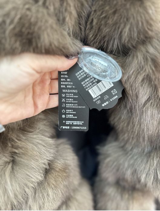 Бомбер пуфер хутро песець М,Л