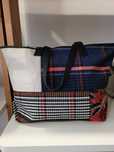 Torebka typu shopper w kratę