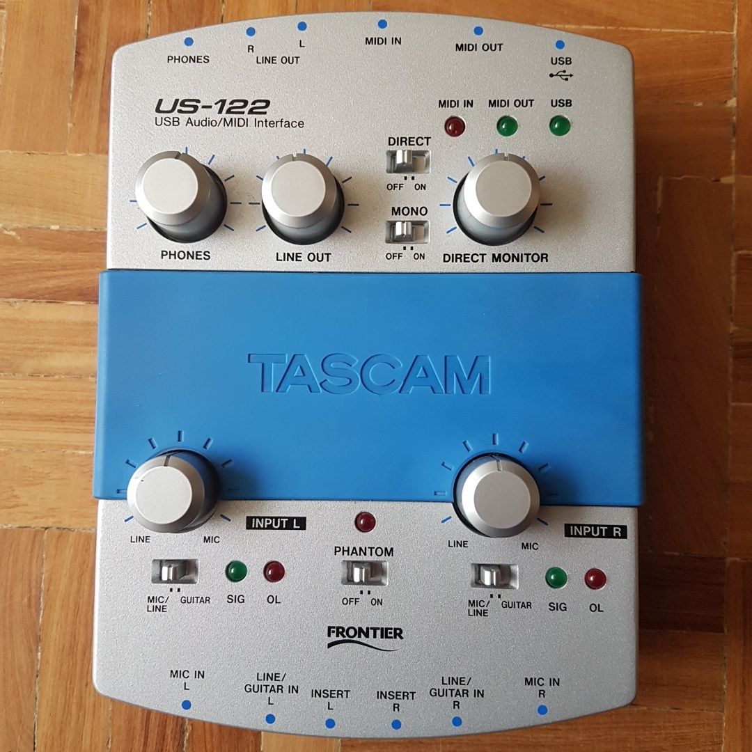 Interface Tascam US-122 USB Audio/Midi. Muito bom estado!