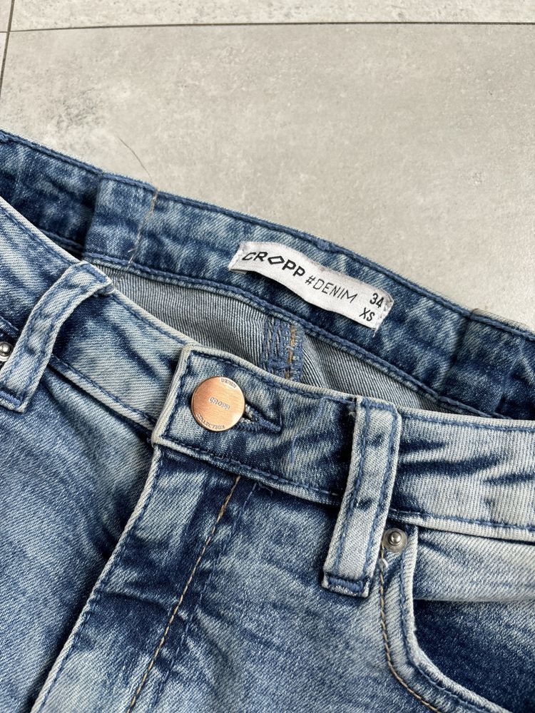Skinny jeans jasne obcisłe dżinsy z wysokim stanem Cropp xs 34 rurki
