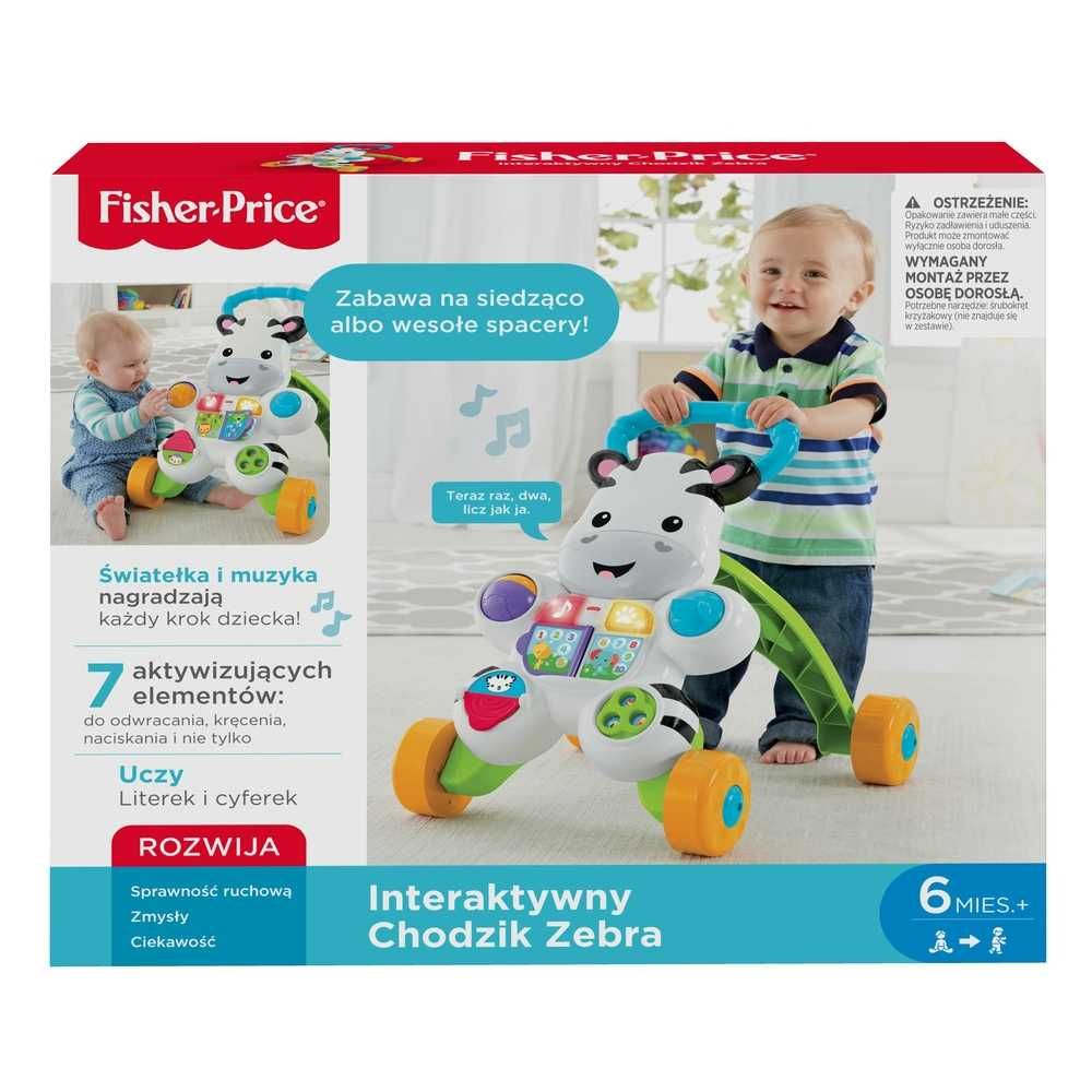 Chodzik pchacz zebra Fisher Price polska wersja językowa