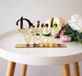 Napis lustrzany Drink Bar ślub wesele