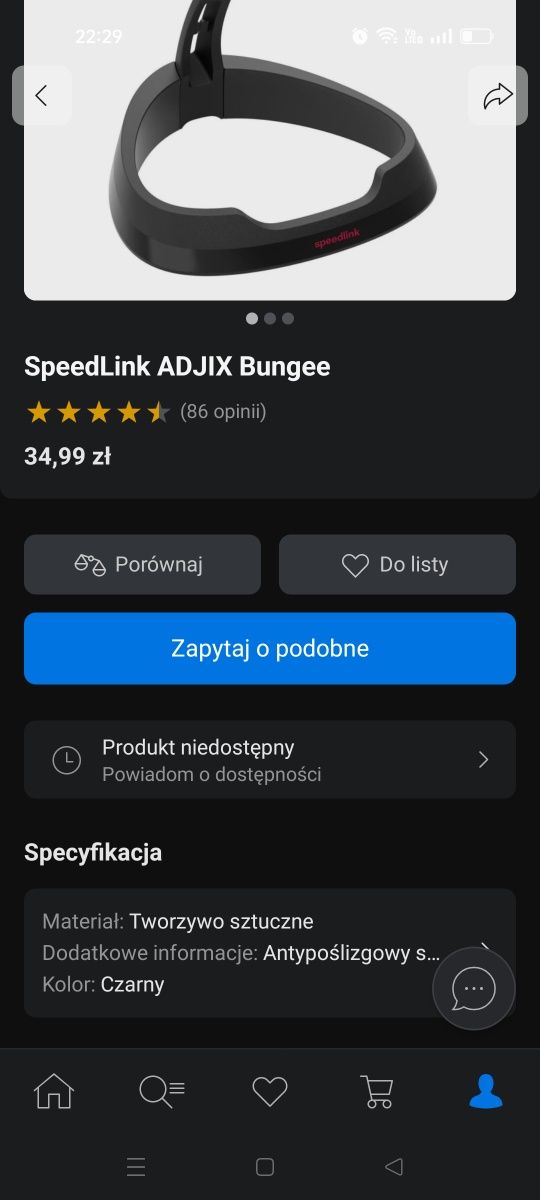 Stojak na słuchawki SpeedLink Excedo SpeedLink ADJIX Bungee