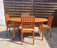 Drewniany zestaw stół rozkładany + 4 krzesła Transport