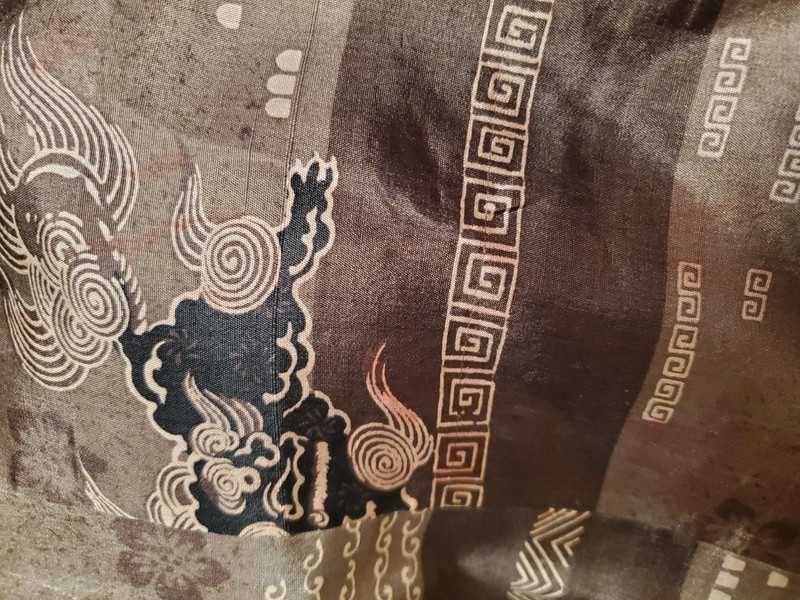 Japońskie haori męskie w lwy shishi czarne z zapięciem haori himo