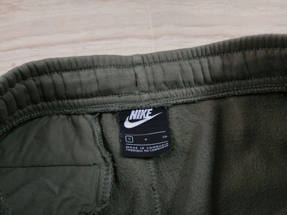 NIKE Spodnie Dresowe Męskie Zielone Logowane r. S