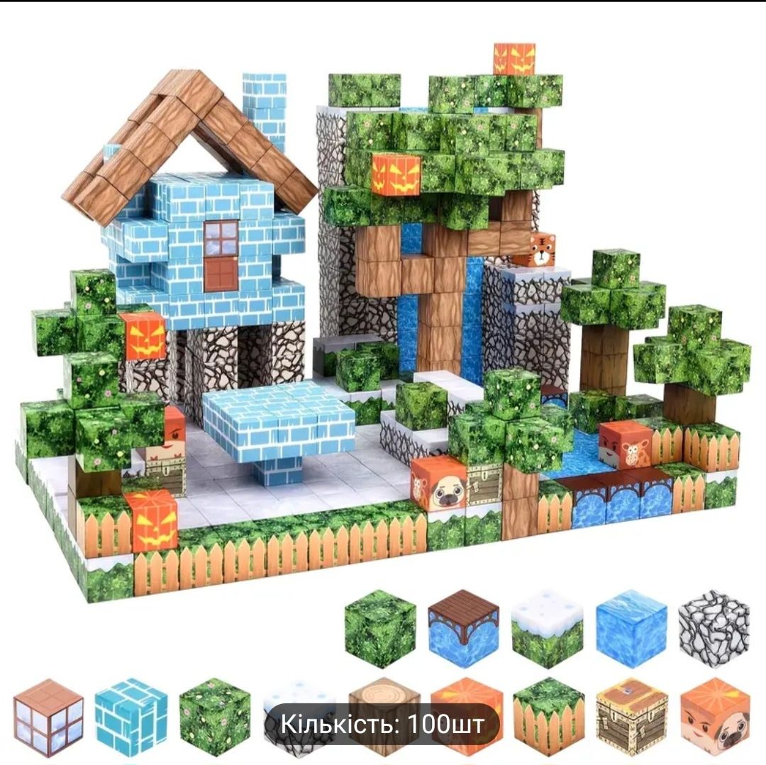 Магнітний конструктор Minecraft 100 шт