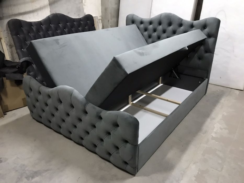 Łóżko tapicerowane KONTYNENTALNE tkanina do wyboru dowolny wymiar