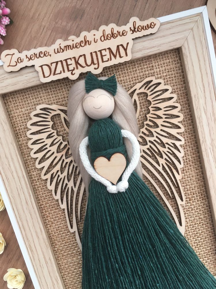 Aniołek na zakończenie roku makrama prezent dla nauczyciela