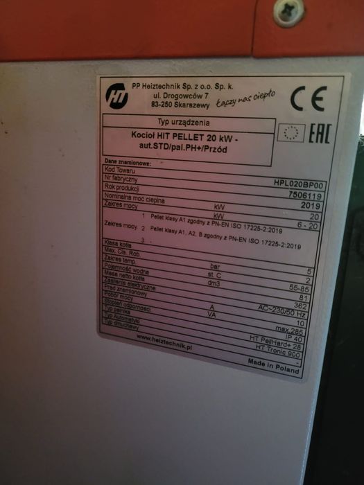 Piec na pellet HIT PELLET 20kw