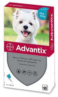 Advantix dla psów od 4 do 10kg 1,0ml x4szt