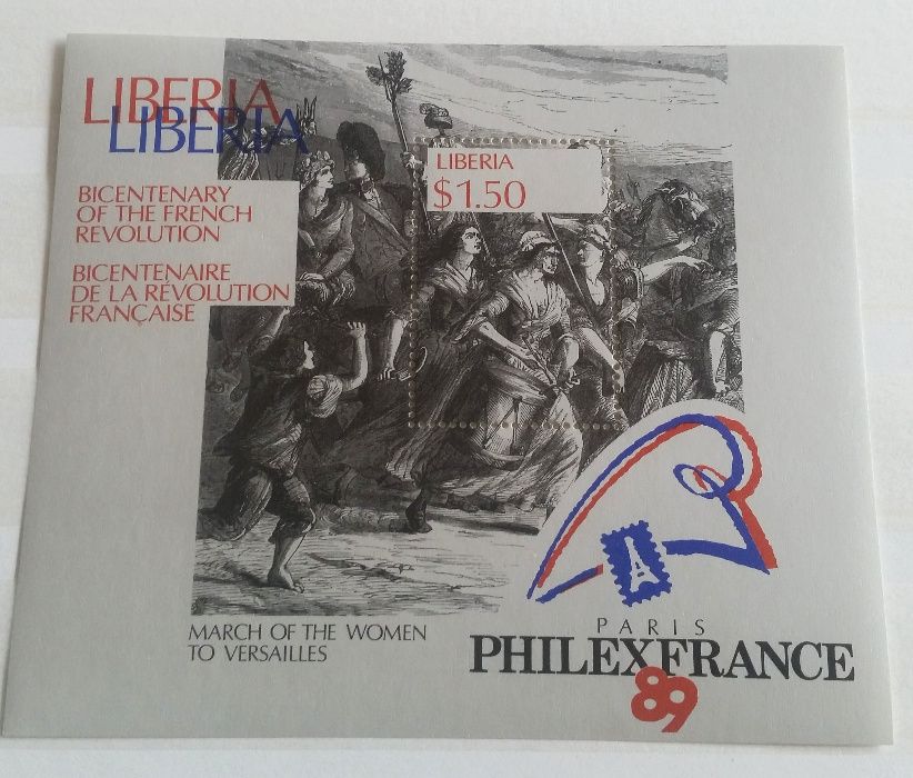 Znaczki pocztowe - Liberia - Rewolucja Francuska-rocznica