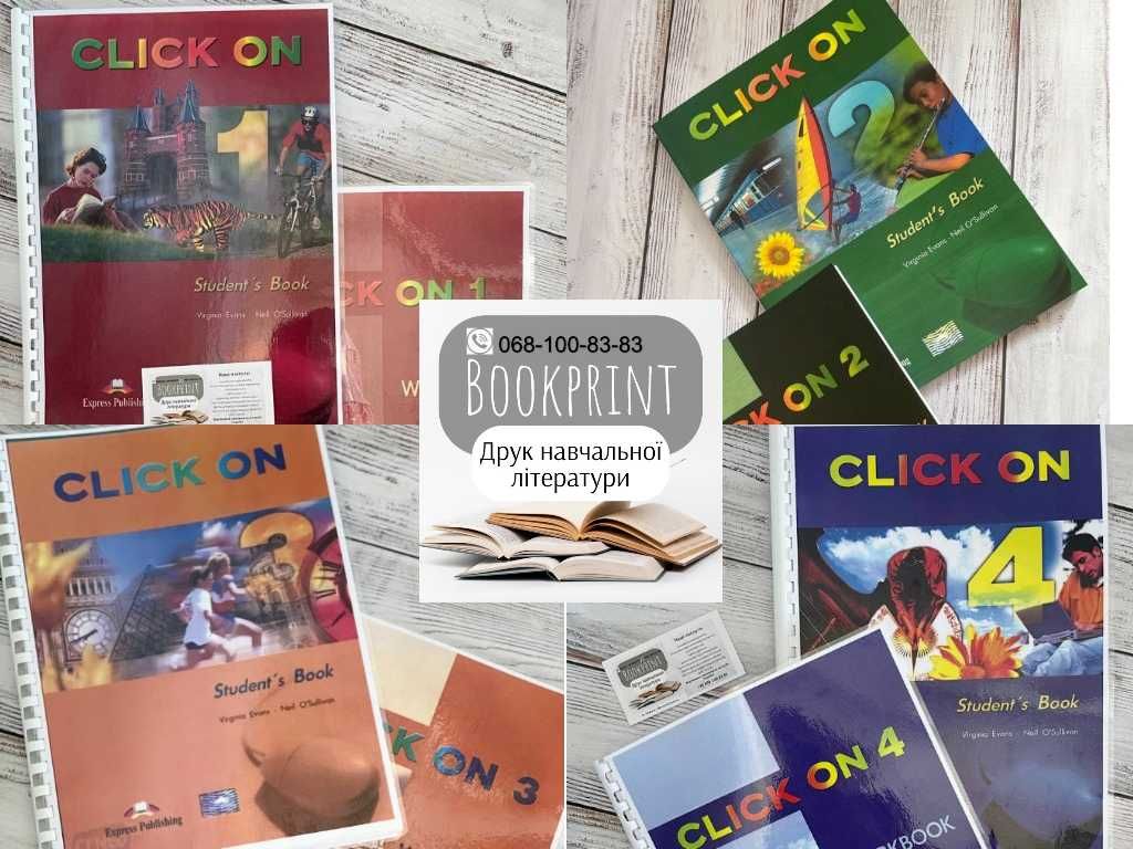 Комплект Click On 1,2,3,4 Student's Book + Work Book