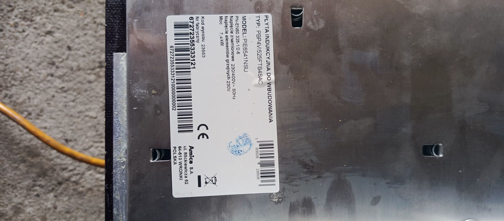 Płyta indukcyjna Amica PIE6541NSU na części