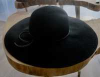 czarny 100% wełniany kapelusz Zara