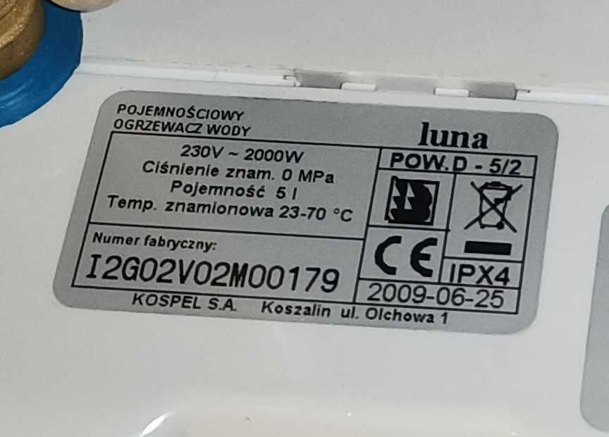 Kospel Luna Inox POC.D-5 pojemnościowy ogrzewacz wody