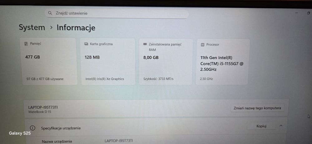 Laptop Huawei Matebook D15 2022