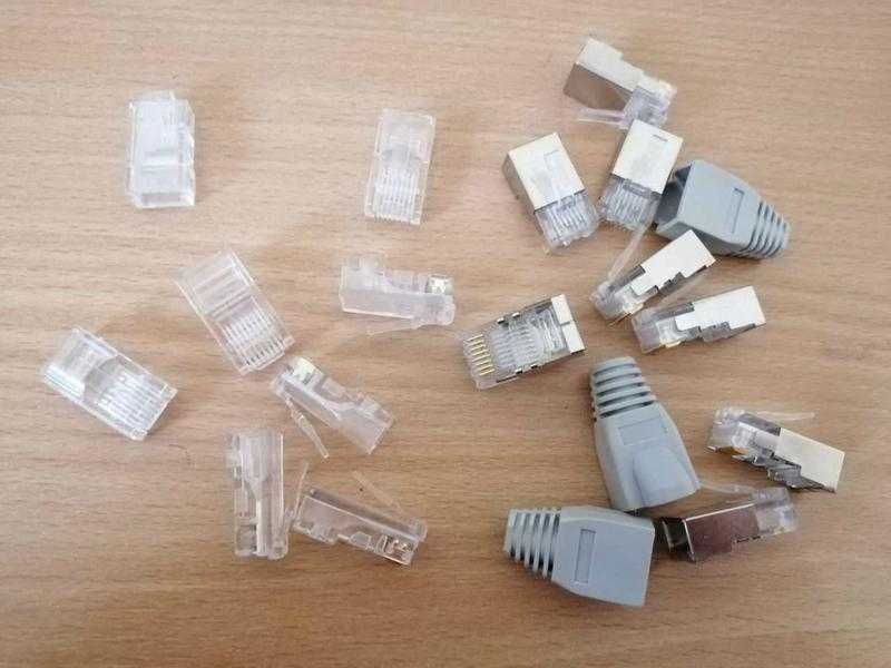 Разъем Ethernet RJ45  вилка PIN:8 экранированный и неэкранированный