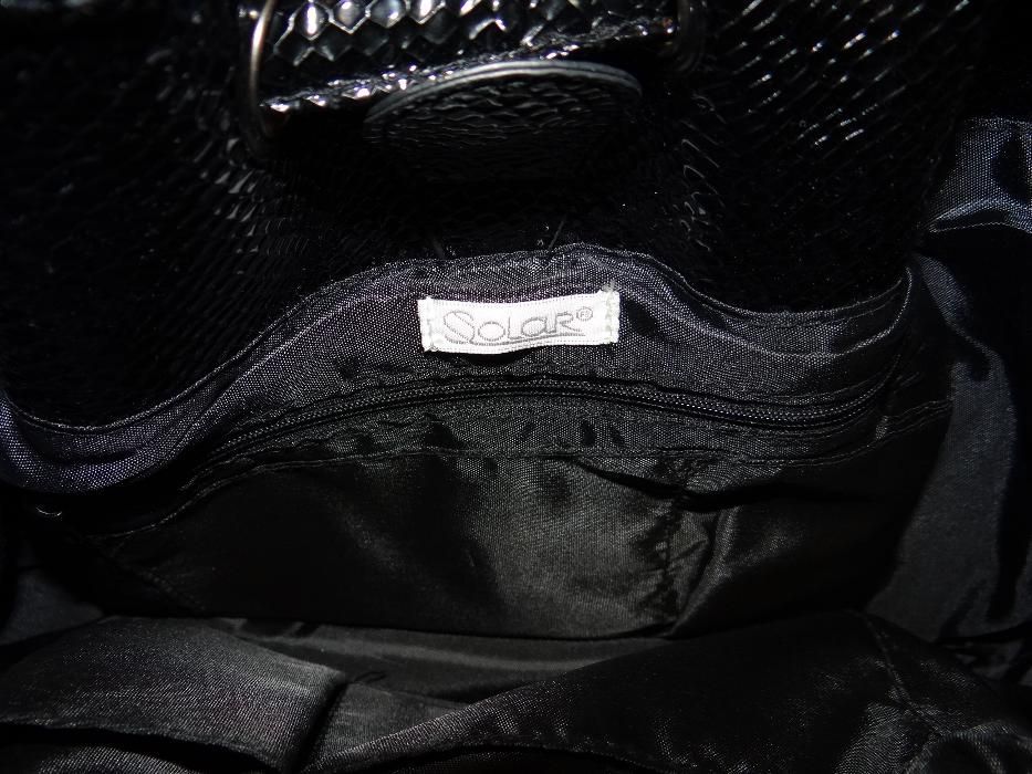Czarny pleciony shopper bag SOLAR
