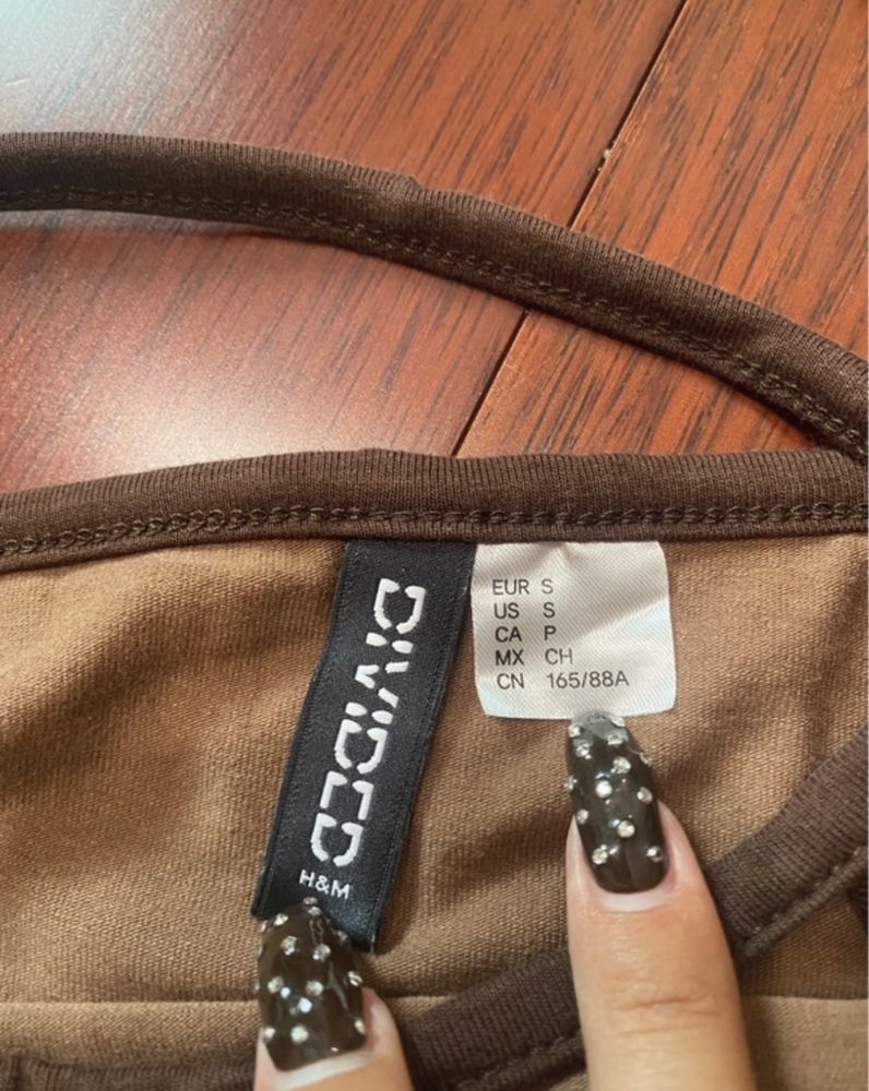 nowa brązowa obcisła sukienka mini - H&M