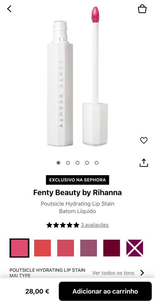 Batom Fenty Beauty Lip Tint (NOVO)