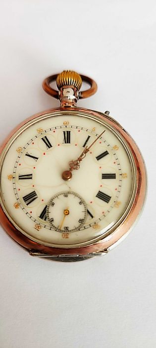 Zegarek kieszonkowy srebrny 0-800 sprawny