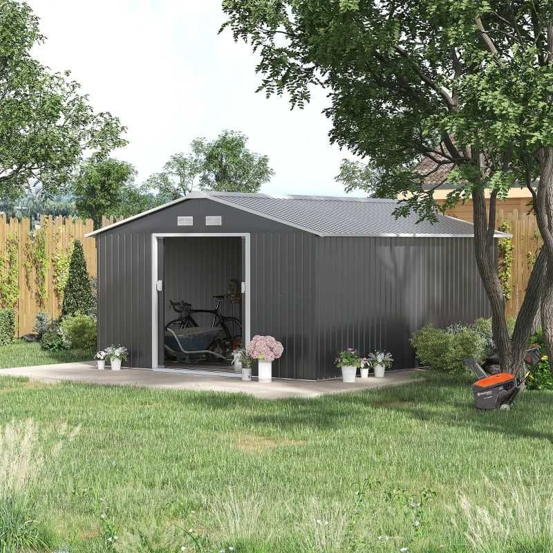 Abrigo de jardim aço galvanizado — 340x382x200 cm