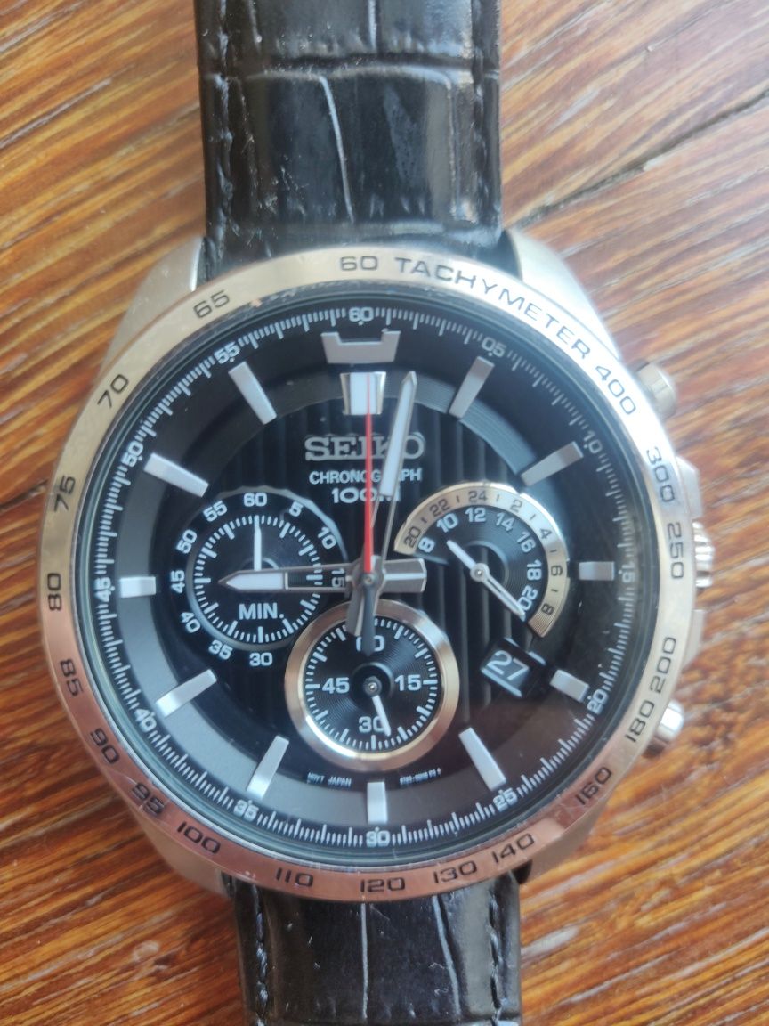 Relógio Seiko Chronograph 100m c caixa e documentos