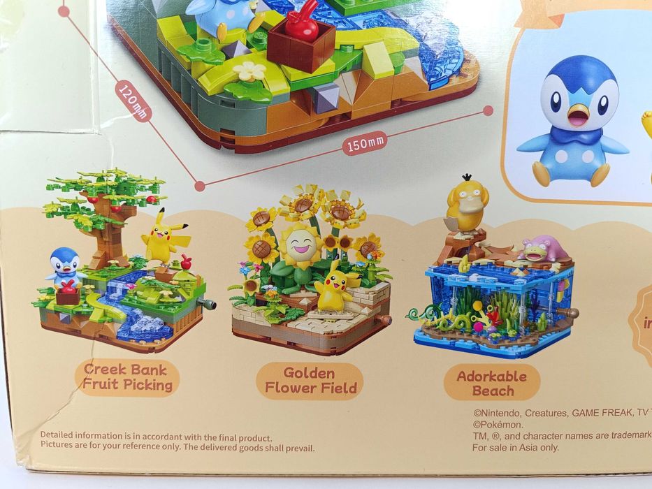 Klocki Pokemon Piplup i Pikachu diorama - kompatybilne