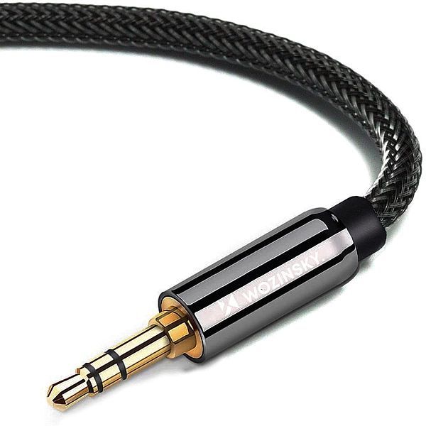 Wozinsky kabel Aux kątowy (męski-męski) kabel mini jack 1,5 m czarny