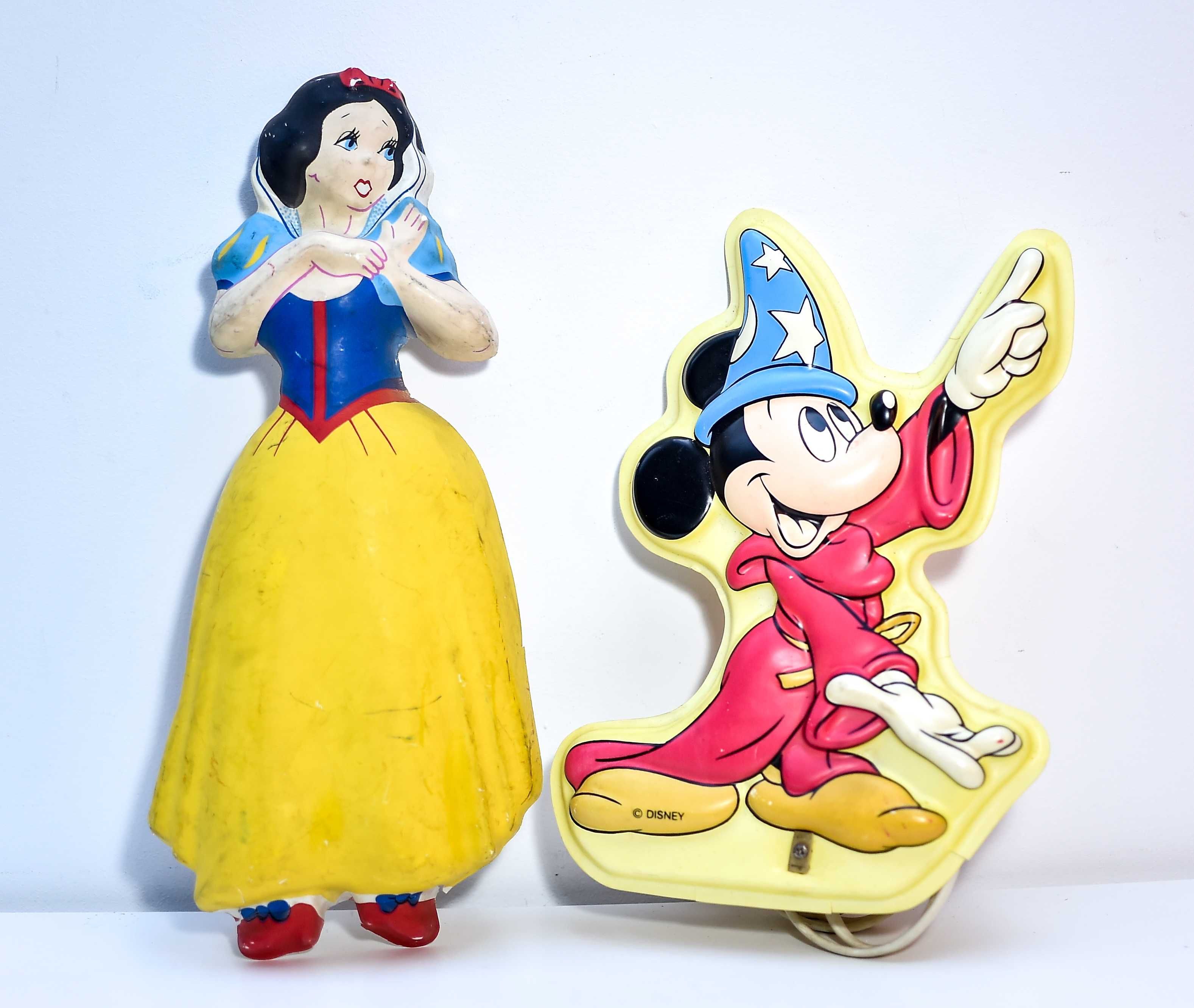 Stara Lampka z Plastikowym Kloszem Mickey Disney + Królewna Śnieżka