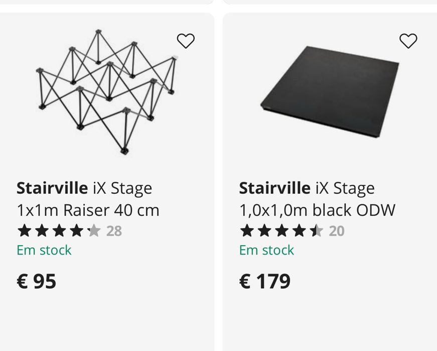Palco / extrado 10 m2 10x Stairville iX Stage 1x1m