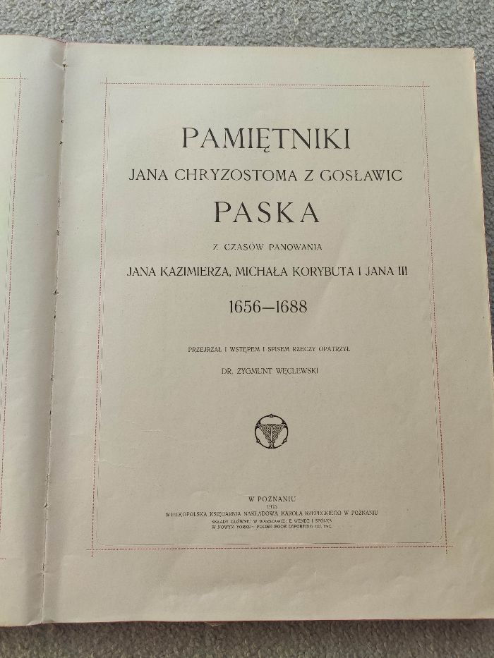 Pamietniki Jana Chryzostoma Paska 1915