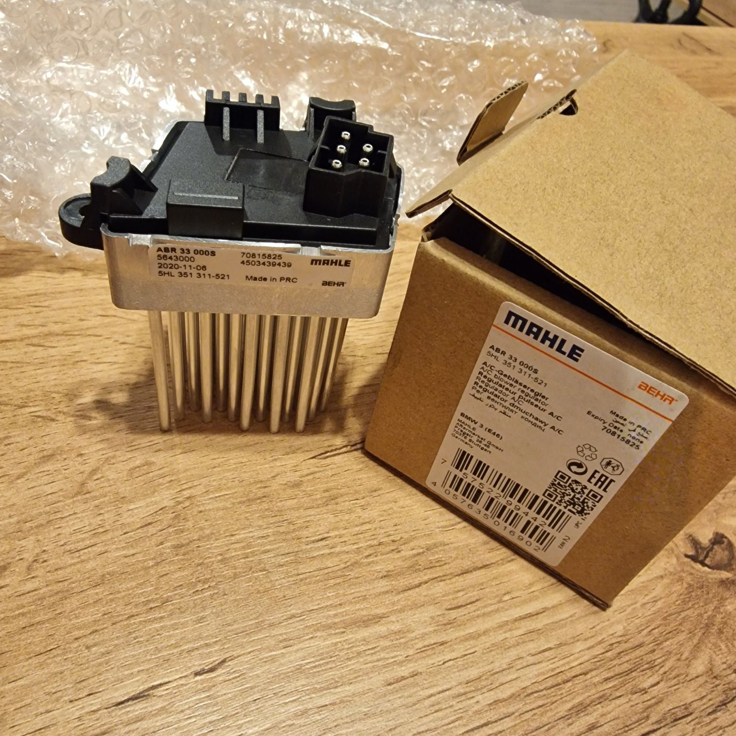 Regulator, rezystor jeż dmuchawy BMW Mahle Behr ABR 33 000S