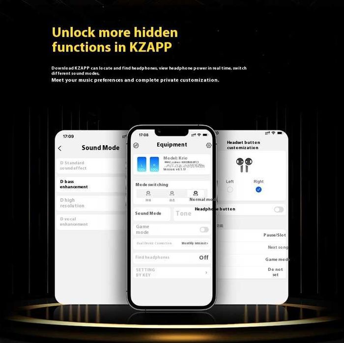 ⇒ KZ Krio - беспроводные наушники с LDAC и aptX, ANC 55dB, 8/32ч.