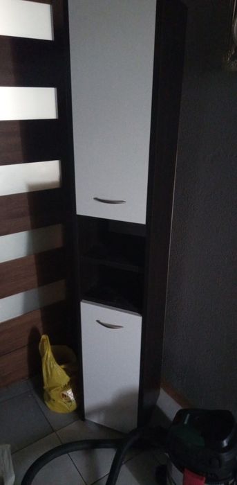 Szafka łazienkowa słupek wenge/biały
