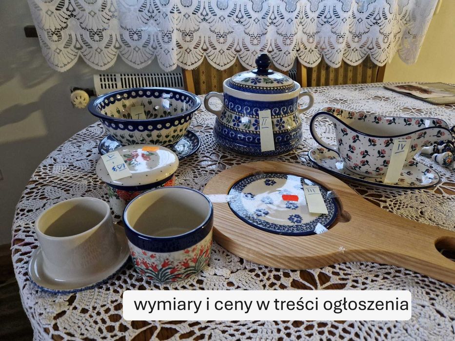 CERAMIKA BOLESŁAWIECKA podgrzewacze czajnik dzbanki talerzyki