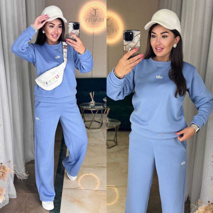 Жіночий костюм теплий на флісі штани прямі і кофта женский модель 1103